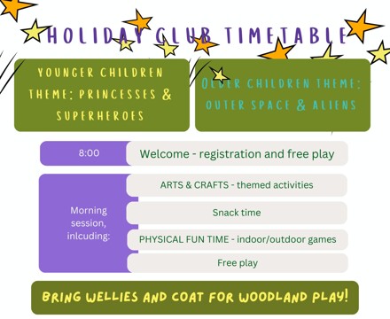 May holiday club timetable