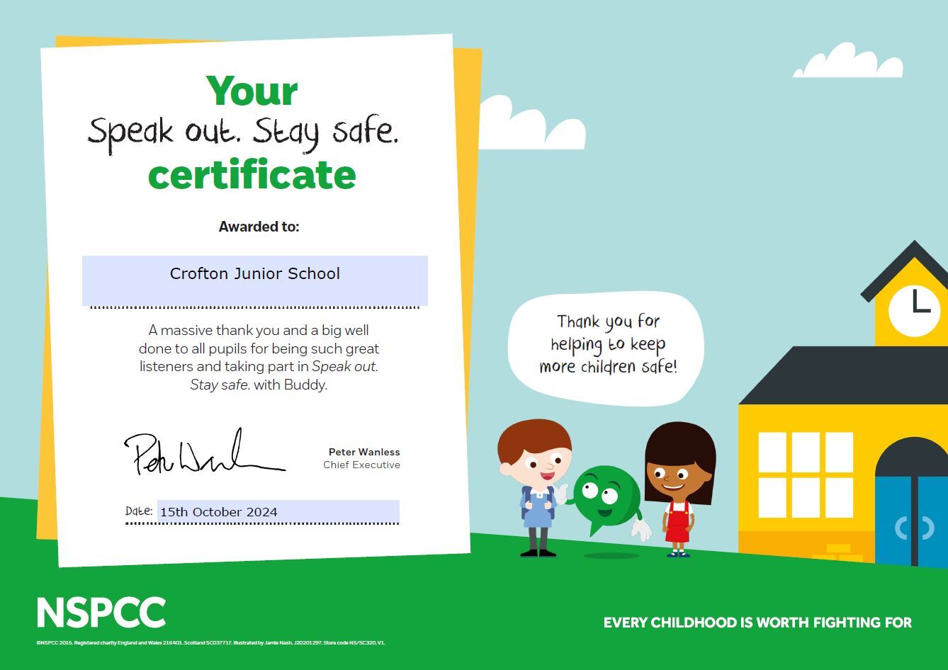 NSPCC certificate