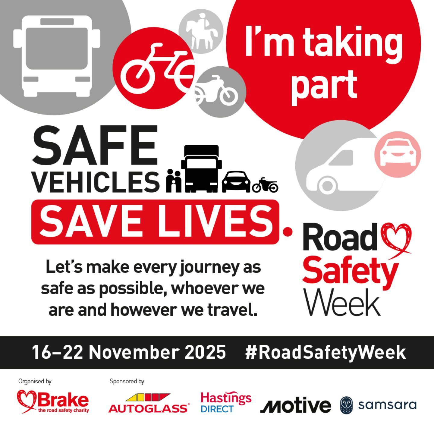 Im taking part in Road Safety Week square